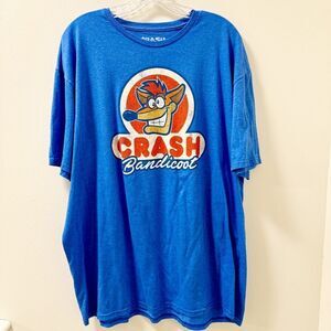 Crash Bandicoot Mens Graphic Tee T-Shirt- Size XXL Blue